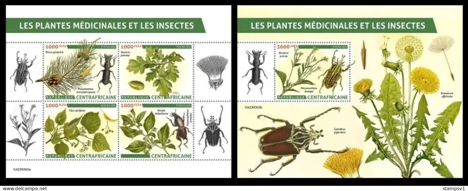 Central Africa  2023 Medical Plants And Insects. (303) OFFICIAL ISSUE - Heilpflanzen