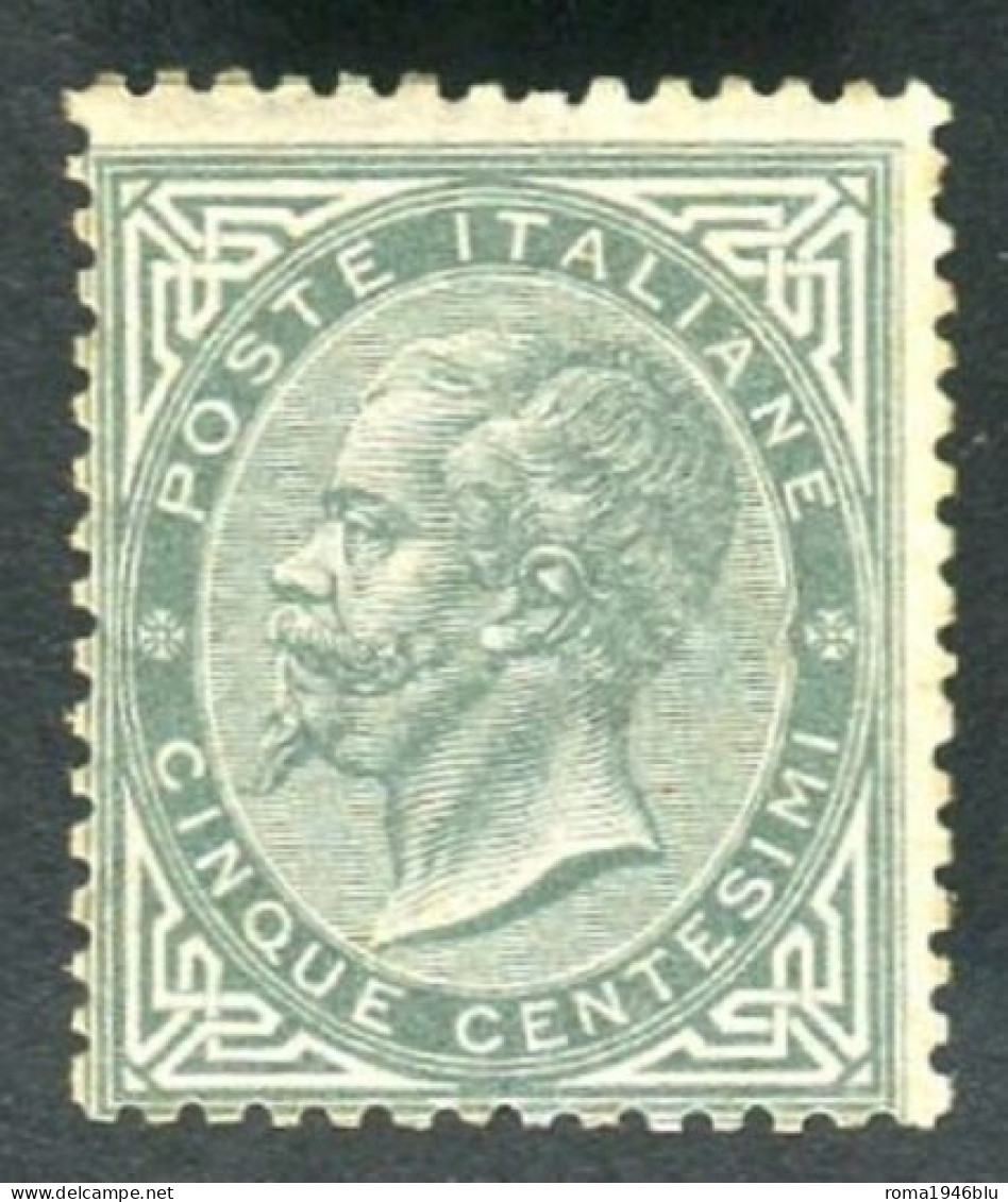 REGNO 1863 5 C. TIRATURA DI TORINO T16 * GOMMA ORIGINALE CERT. DIENA - Neufs