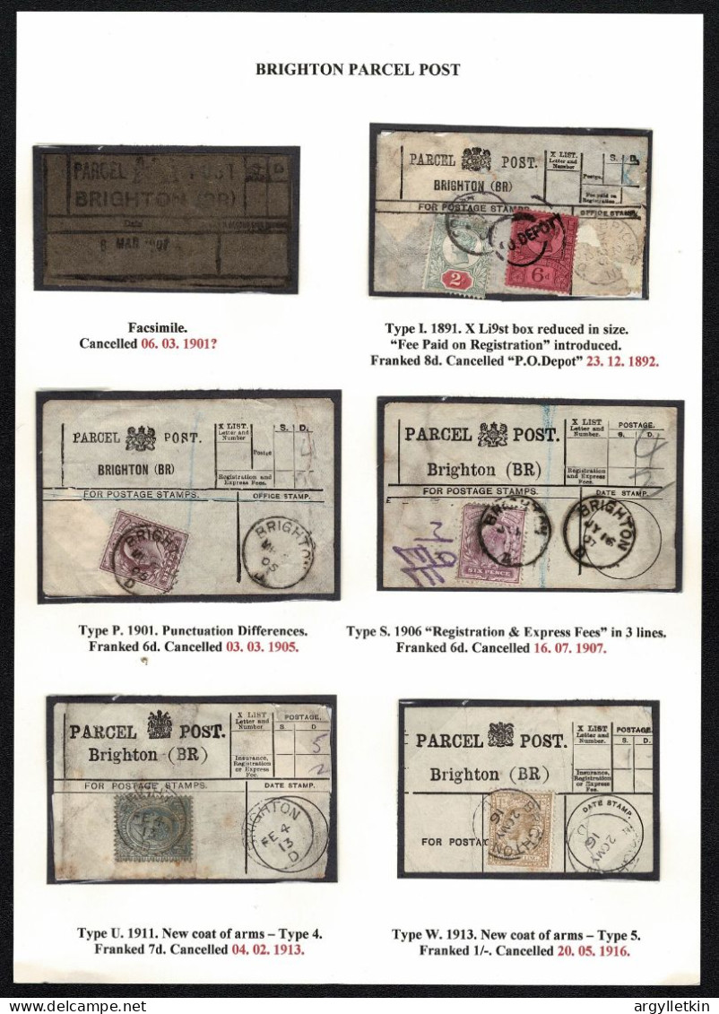 G.B.-SUSSEX/PARCEL POST 1896-1913 - Spoorwegen & Postpaketten