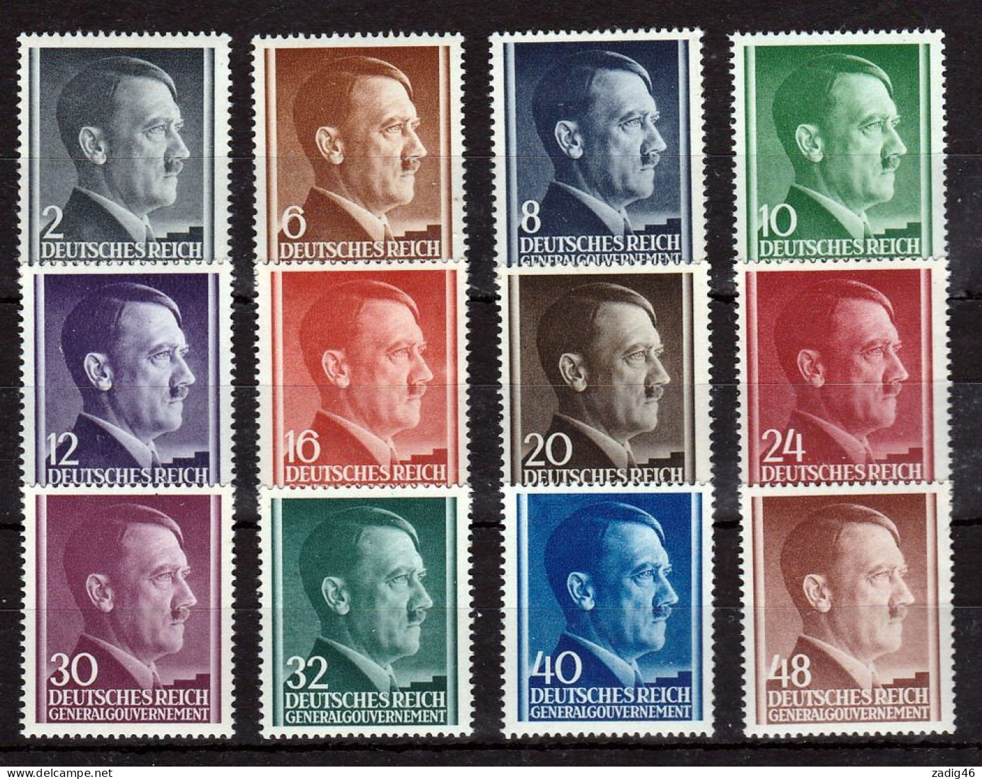 POLOGNE - GOUVERNEMENT GENERAL - TIMBRES N° 82 A 93 NEUFS SANS CHARNIERES ** - General Government
