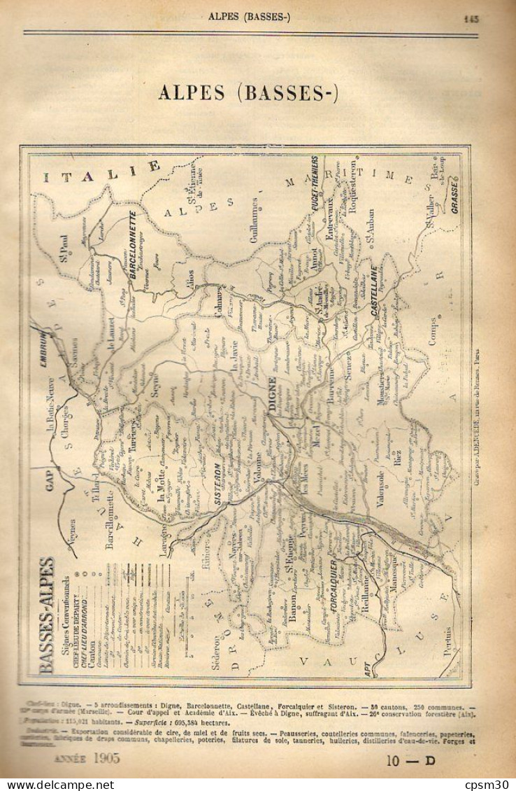 ANNUAIRE - 04 - Département Basses Alpes - Année 1905 - édition Didot-Bottin - 18 Pages - Directorios Telefónicos