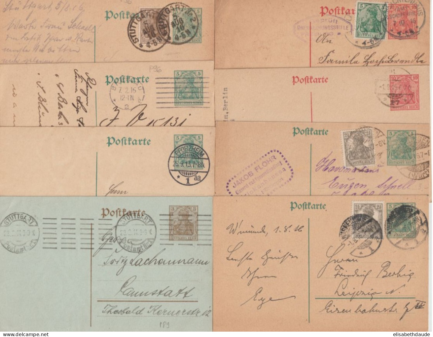1902/1918 - GERMANIA - 36 ENTIERS POSTAUX TOUS DIFFERENTS ! - Cartoline