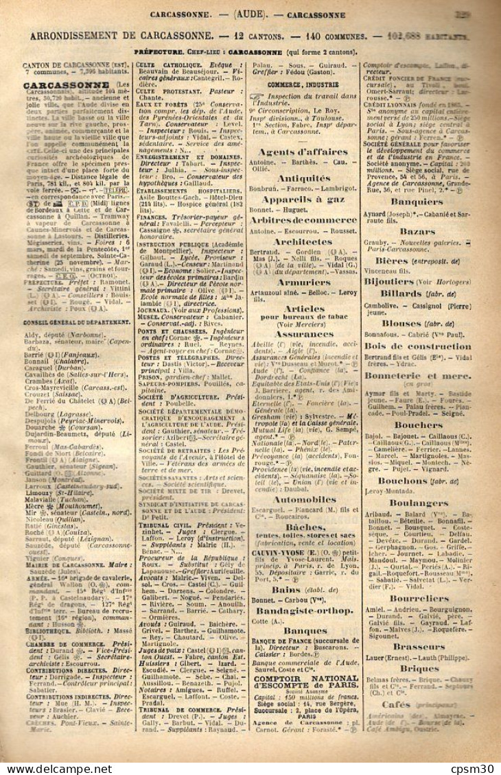ANNUAIRE - 11 - Département Aude - Année 1905 - édition Didot-Bottin - 30 Pages - Telephone Directories