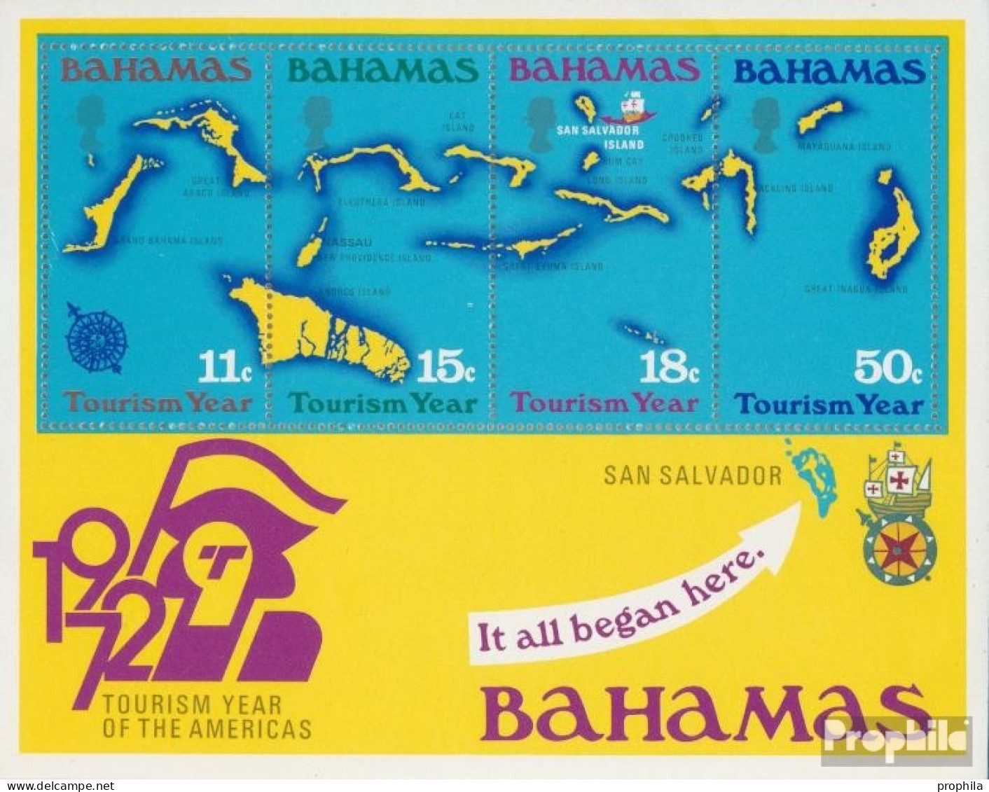 Bahamas Block7 (kompl.Ausg.) Postfrisch 1972 Jahr Des Tourismus - 1963-1973 Autonomía Interna