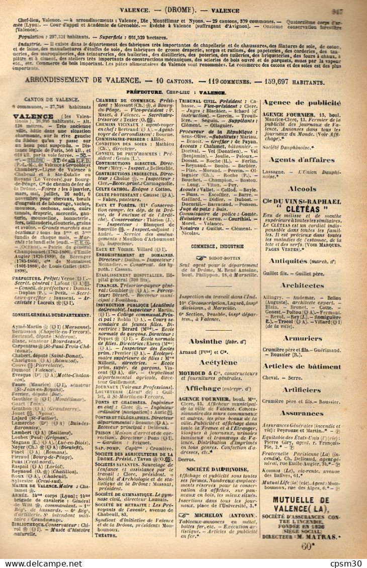 ANNUAIRE - 26 - Département Drome - Année 1905 - édition Didot-Bottin - 30 Pages - Telephone Directories