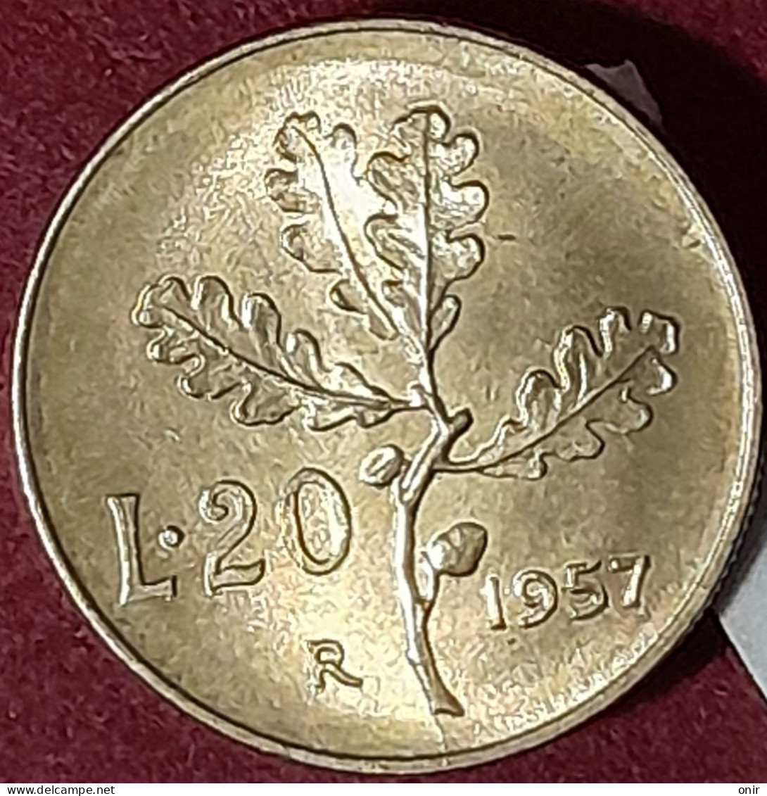 Errore Di Conio 20 Lire 1957 Repubblica Italiana - Abarten Und Kuriositäten