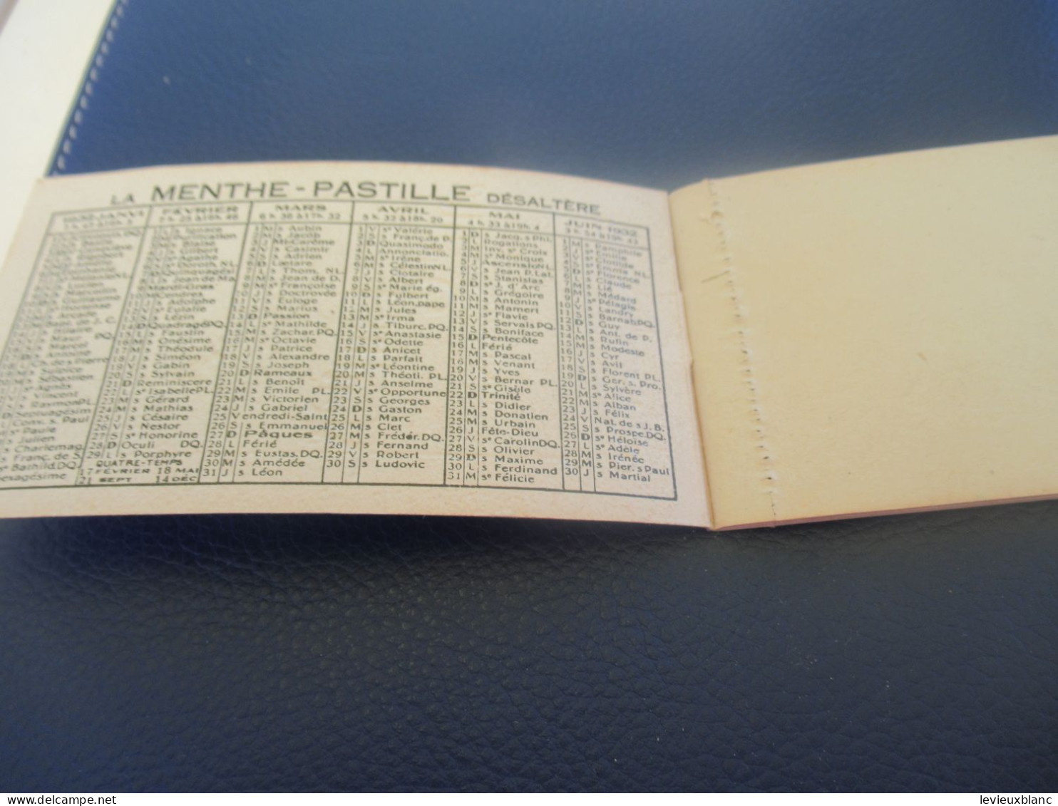 Petit Bloc-Note  Avec Calendrier/ Liqueur Menthe -Pastille/Giffard Distributeur ANGERS/ 1932      OEN34 - Alcohols