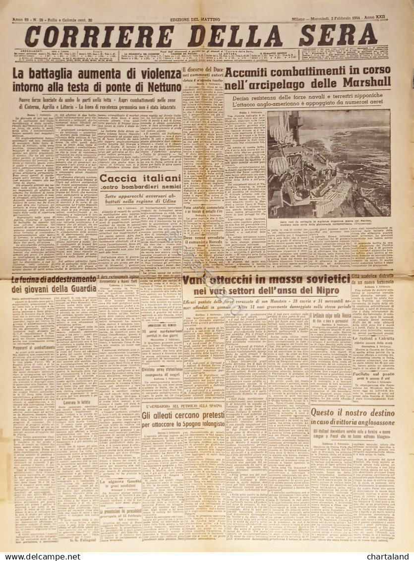 Corriere Della Sera N.28 - 1944 Battaglia Intorno Alla Testa Di Ponte Di Nettuno - Altri & Non Classificati