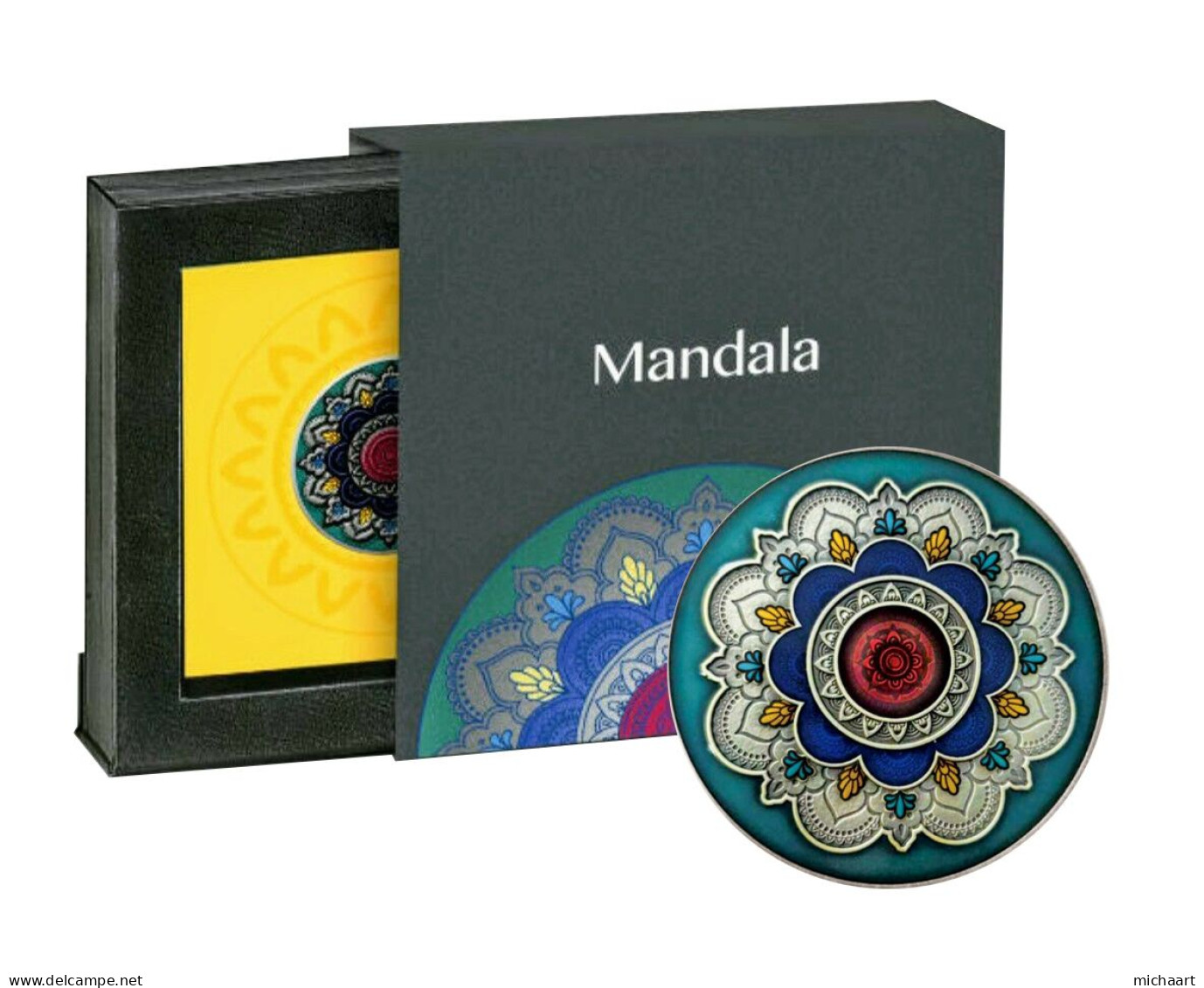 Cameroon Coin 2000 Francs 2019 Mandala Wheel Of Life 2 Oz Silver + Case 02187 - Camerun