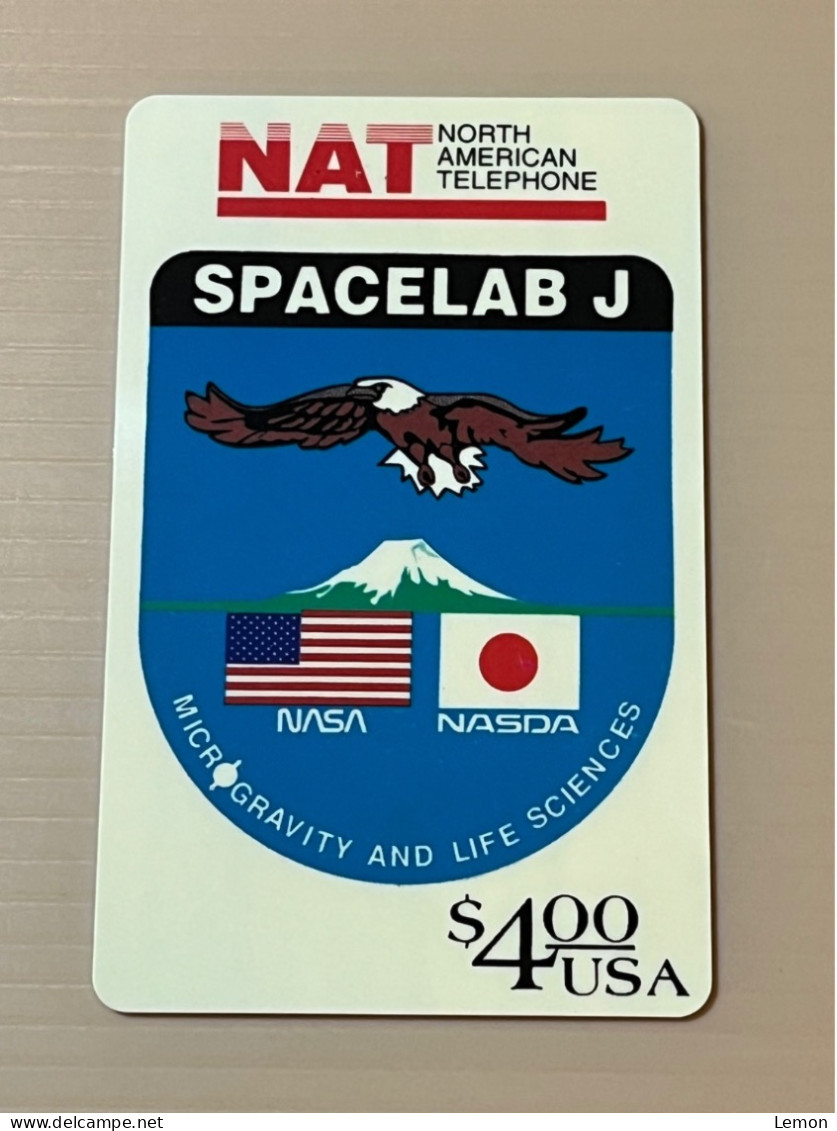 Mint USA UNITED STATES America Prepaid Telecard Phonecard, SPACELAB J American Japan Flag NASA(1500EX,Set Of 1 Mint Card - Colecciones