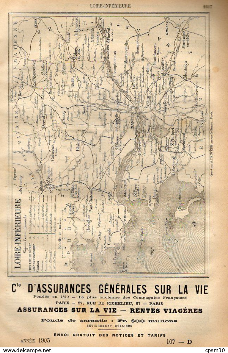 ANNUAIRE - 44 - Département Loire Inférieure - Année 1905 - édition Didot-Bottin - 58 Pages - Telephone Directories