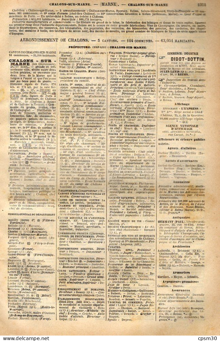 ANNUAIRE - 51 - Département Marne - Année 1905 - édition Didot-Bottin - 63 Pages - Directorios Telefónicos