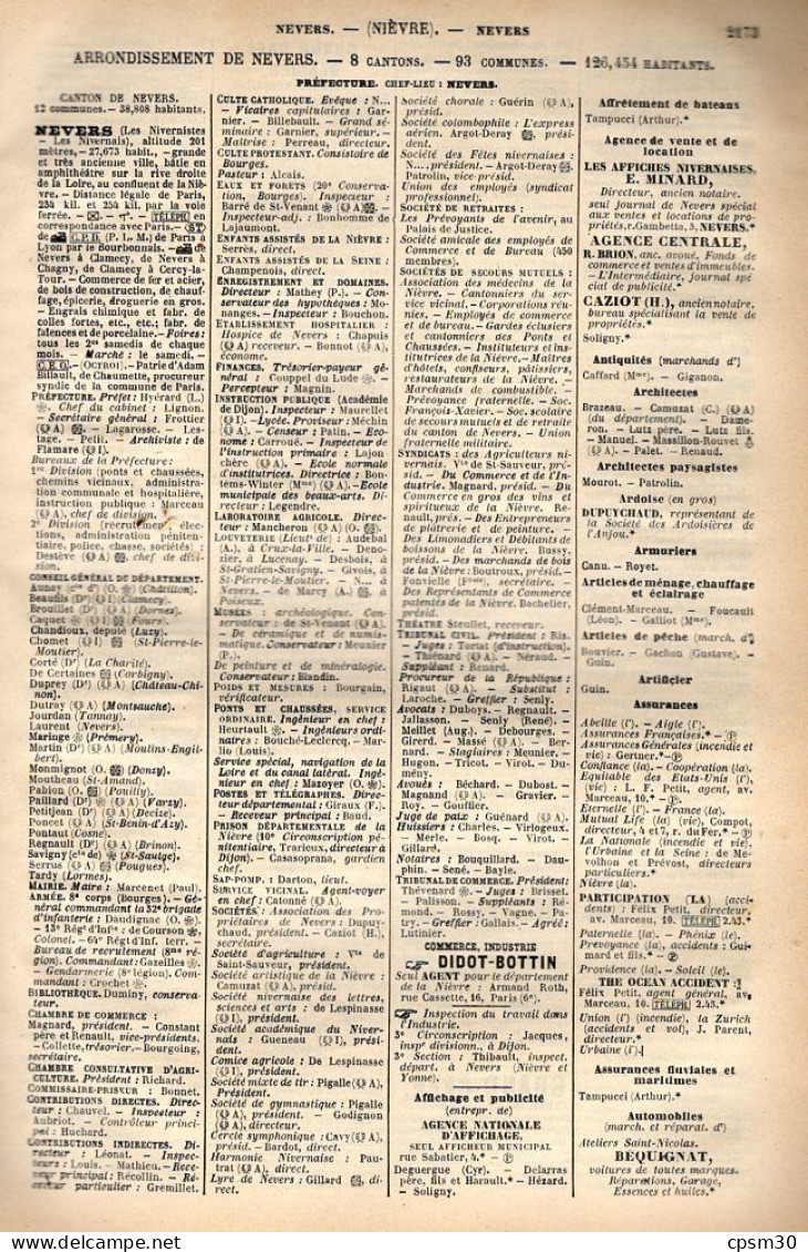 ANNUAIRE - 58 - Département Nièvre - Année 1905 - édition Didot-Bottin - 32 Pages - Directorios Telefónicos