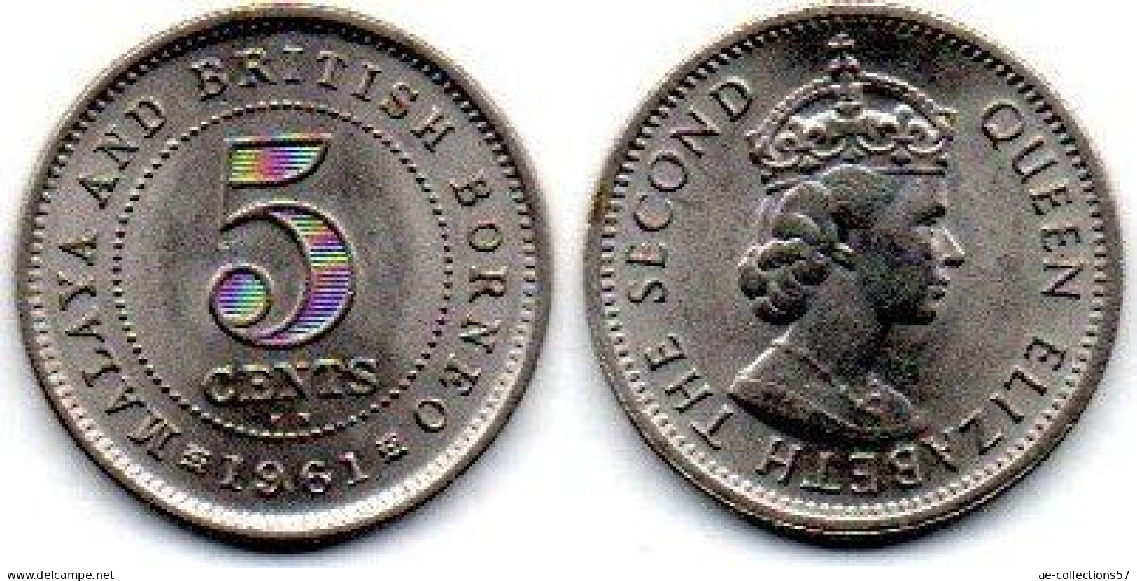 MA 24684 / British Bornéo 5 Cents 1961 KN SUP - Colonias