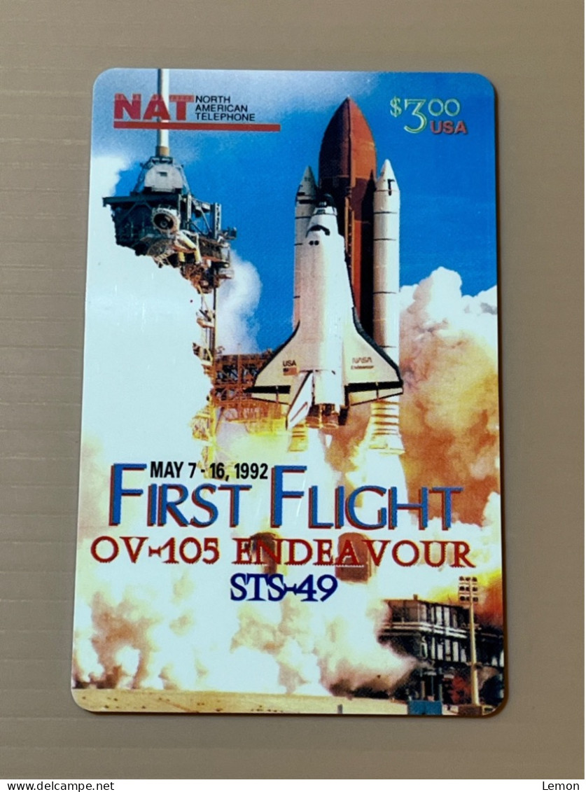 Mint USA UNITED STATES America Prepaid Telecard Phonecard, First Flight OV-105 STS-49 NASA (500EX), Set Of 1 Mint Card - Collezioni