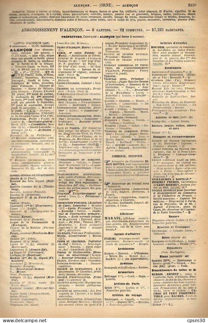 ANNUAIRE - 61 - Département Orne - Année 1905 - édition Didot-Bottin - 34 Pages - Directorios Telefónicos