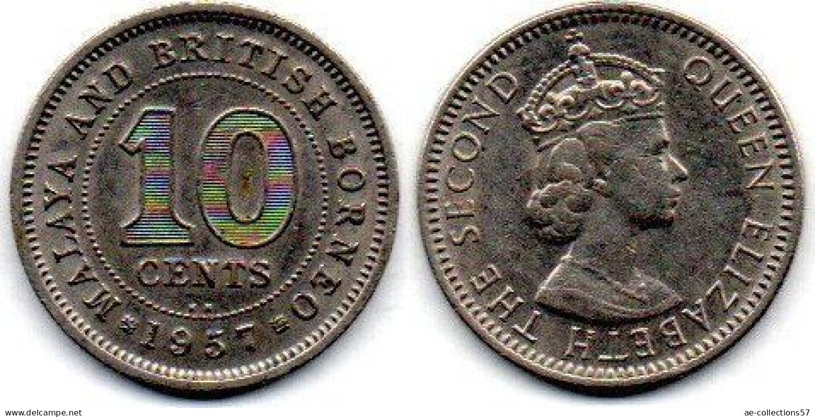 MA 24693 / British Bornéo 10 Cents 1957 KN TTB - Colonie