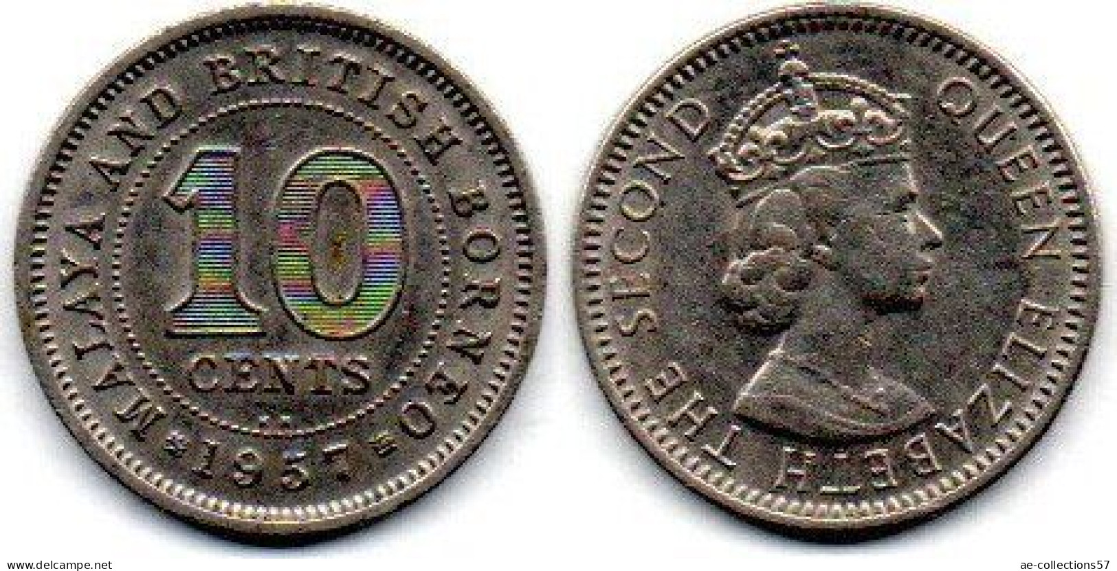 MA 24693 / British Bornéo 10 Cents 1957 KN TTB - Colonias