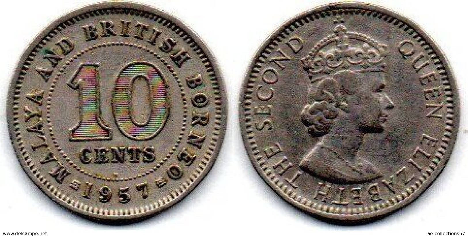 MA 24694 / British Bornéo 10 Cents 1957 H TB+ - Colonie