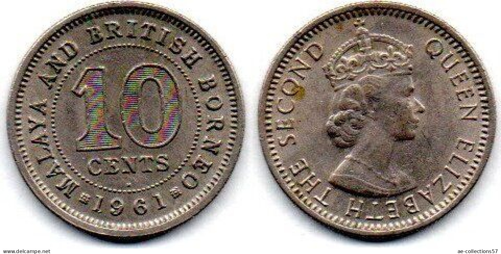 MA 24698 / British Bornéo 10 Cents 1961 H TTB - Kolonies