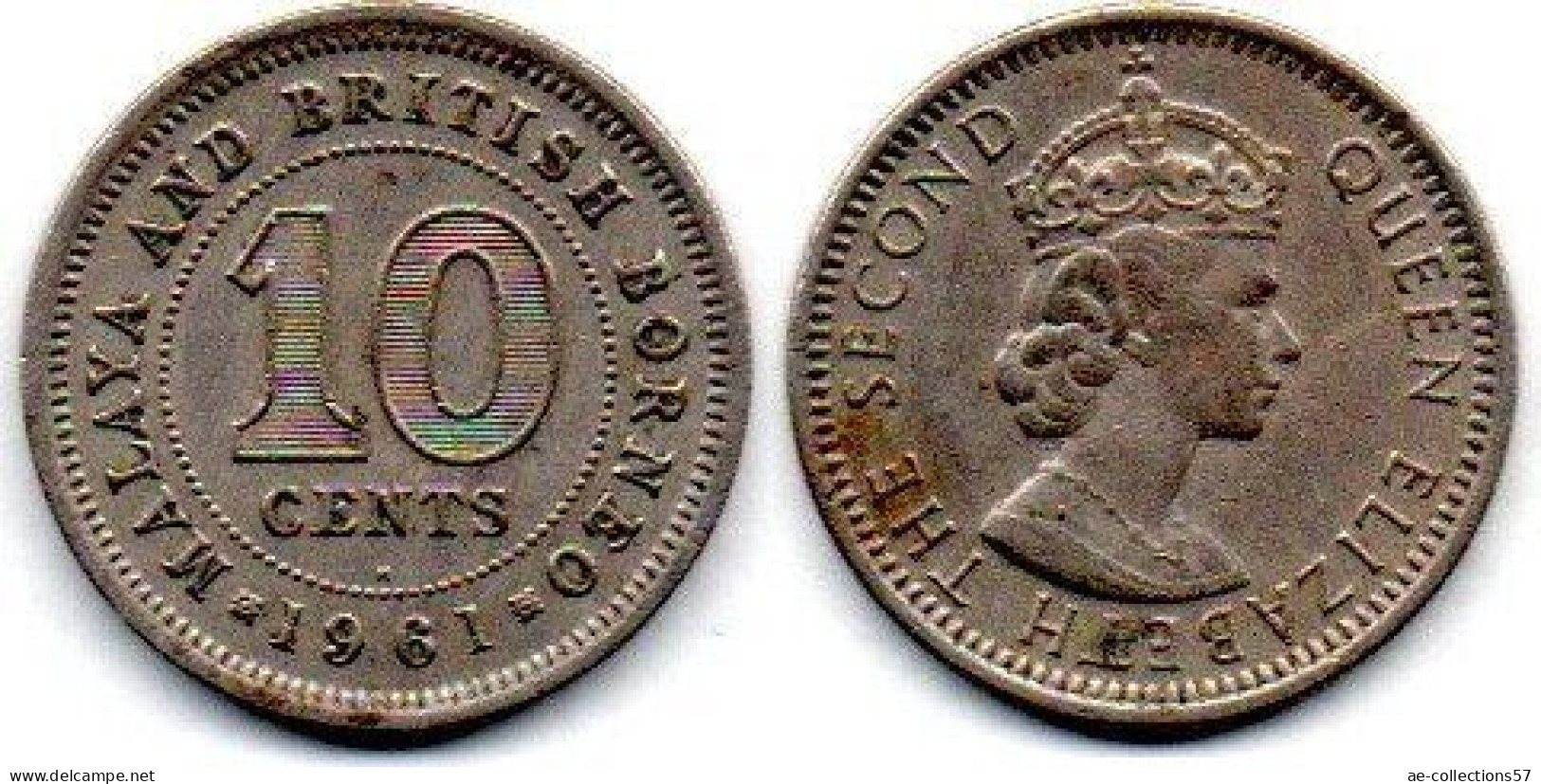 MA 24699 / British Bornéo 10 Cents 1961 H TTB - Colonies