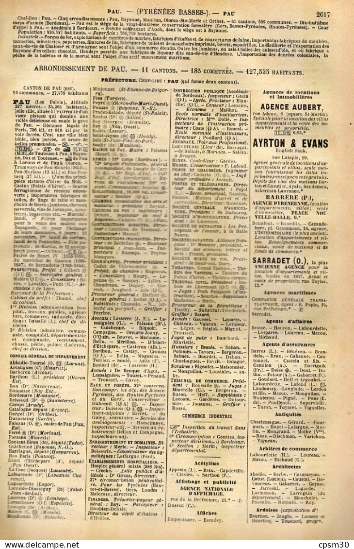 ANNUAIRE - 64 - Département Basses Pyrénées - Année 1905 - édition Didot-Bottin - 32 Pages - Directorios Telefónicos