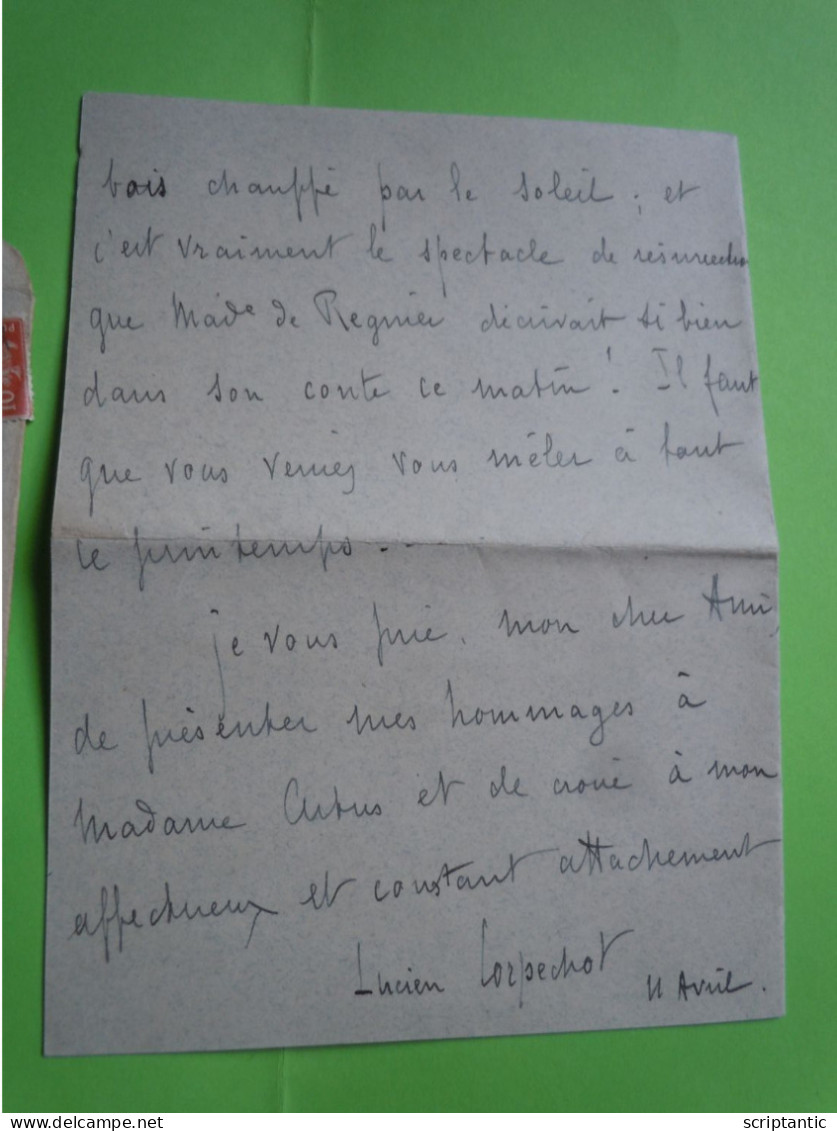 Autographe Lucien CORPECHOT ( 1871-1946) JOURNALISTE Et ECRIVAIN - FIGARO - GAULOIS - Schriftsteller