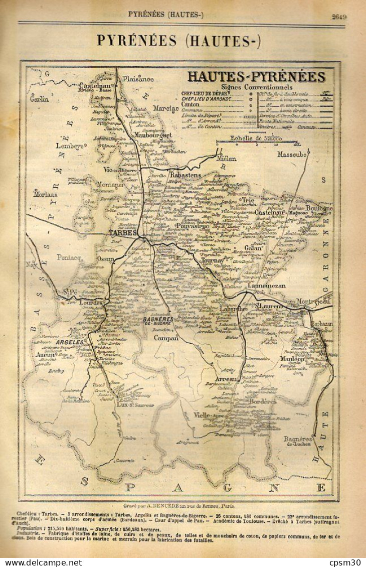 ANNUAIRE - 65 - Département Hautes Pyrénées - Année 1905 - édition Didot-Bottin - 21 Pages - Telefonbücher