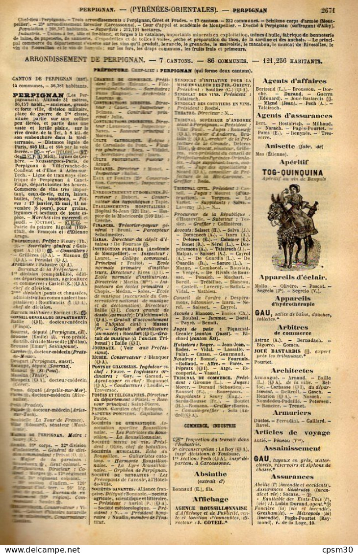 ANNUAIRE - 66 - Département Pyrénées Orientales - Année 1905 - édition Didot-Bottin - 18 Pages - Directorios Telefónicos