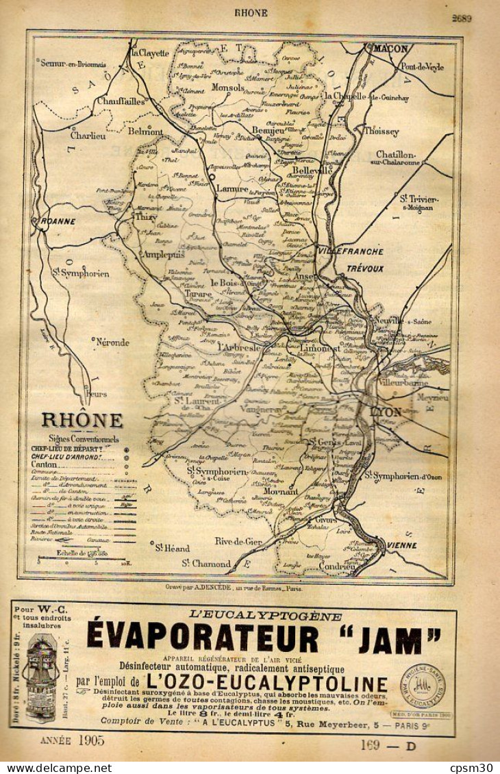 ANNUAIRE - 69 - Département Rhone - Année 1905 - édition Didot-Bottin - 145 Pages - Annuaires Téléphoniques