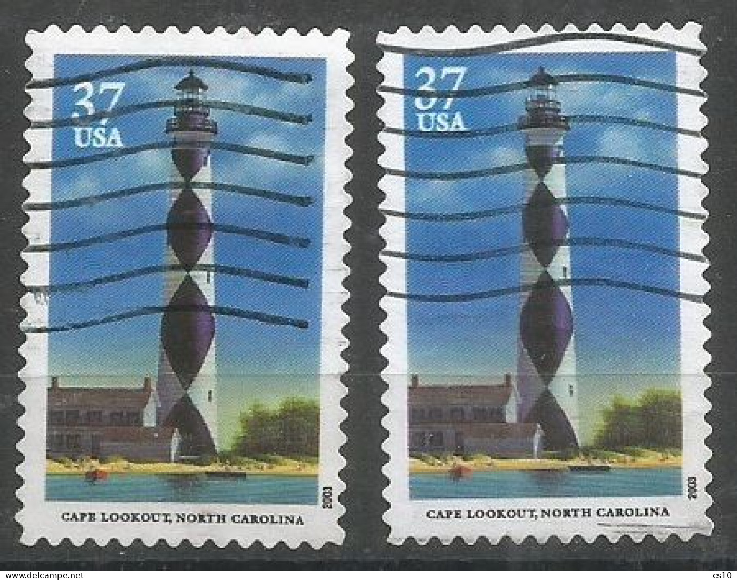 USA 2003 Lighthouses SC.#3788A - Scarce Variety "Shifted Value" C.37 - Used - Errors, Freaks & Oddities (EFOs)