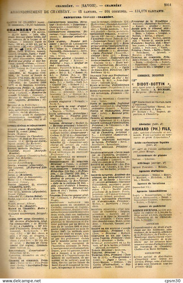 ANNUAIRE - 73 - Département Savoie - Année 1905 - édition Didot-Bottin - 23 Pages - Elenchi Telefonici