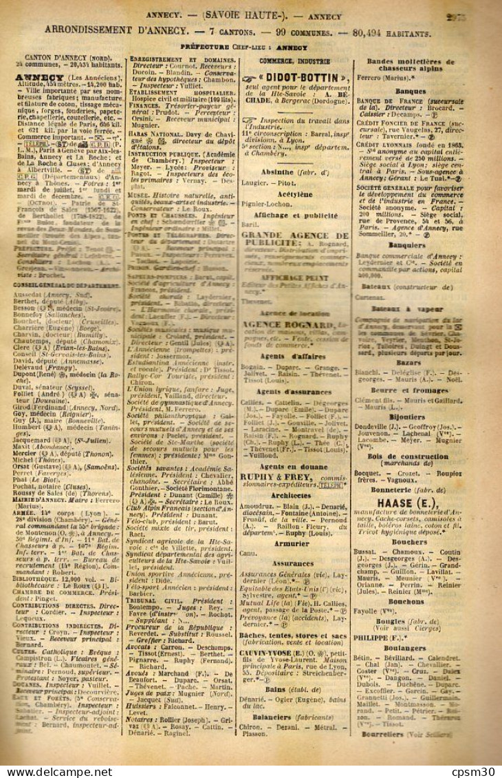 ANNUAIRE - 74 - Département Haute Savoie - Année 1905 - édition Didot-Bottin - 21 Pages - Telephone Directories
