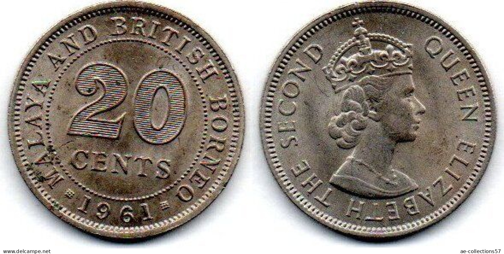 MA 24710 / British Bornéo 20 Cents 1961 SUP - Kolonies