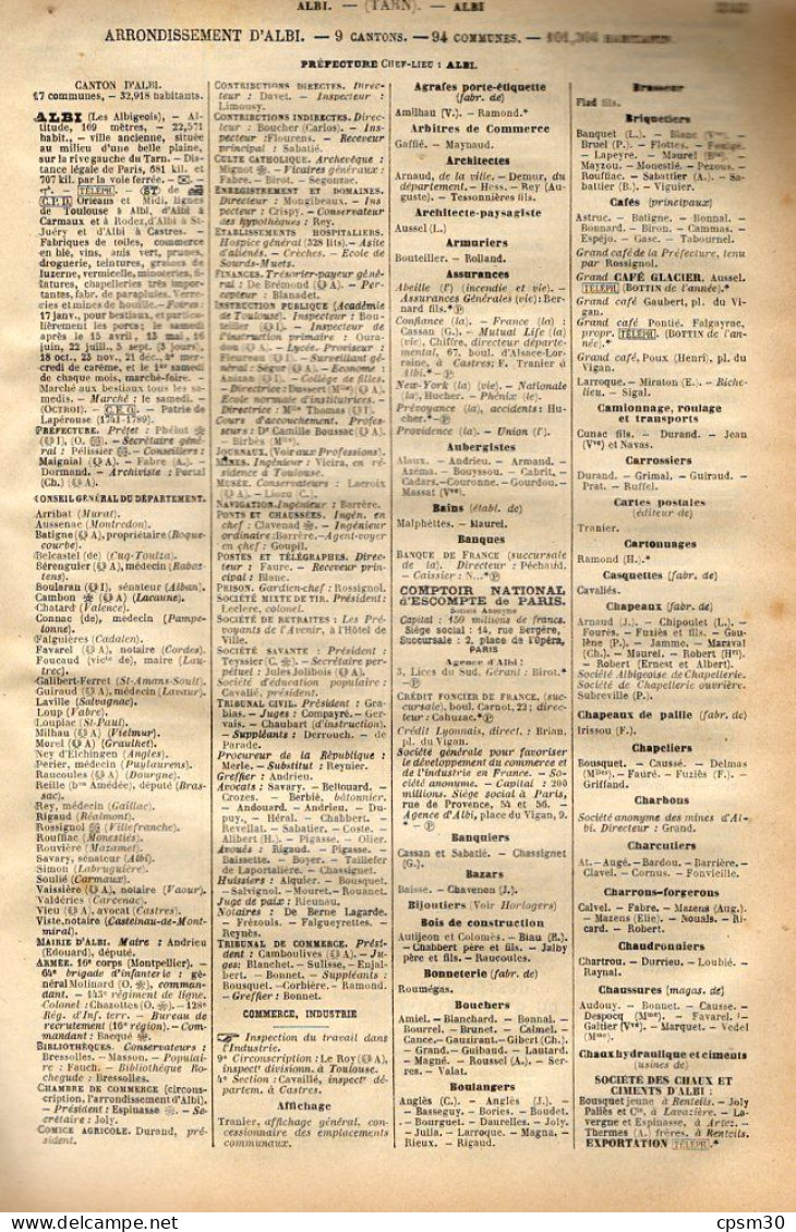 ANNUAIRE - 81 - Département Tarn - Année 1905 - édition Didot-Bottin - 26 Pages - Elenchi Telefonici