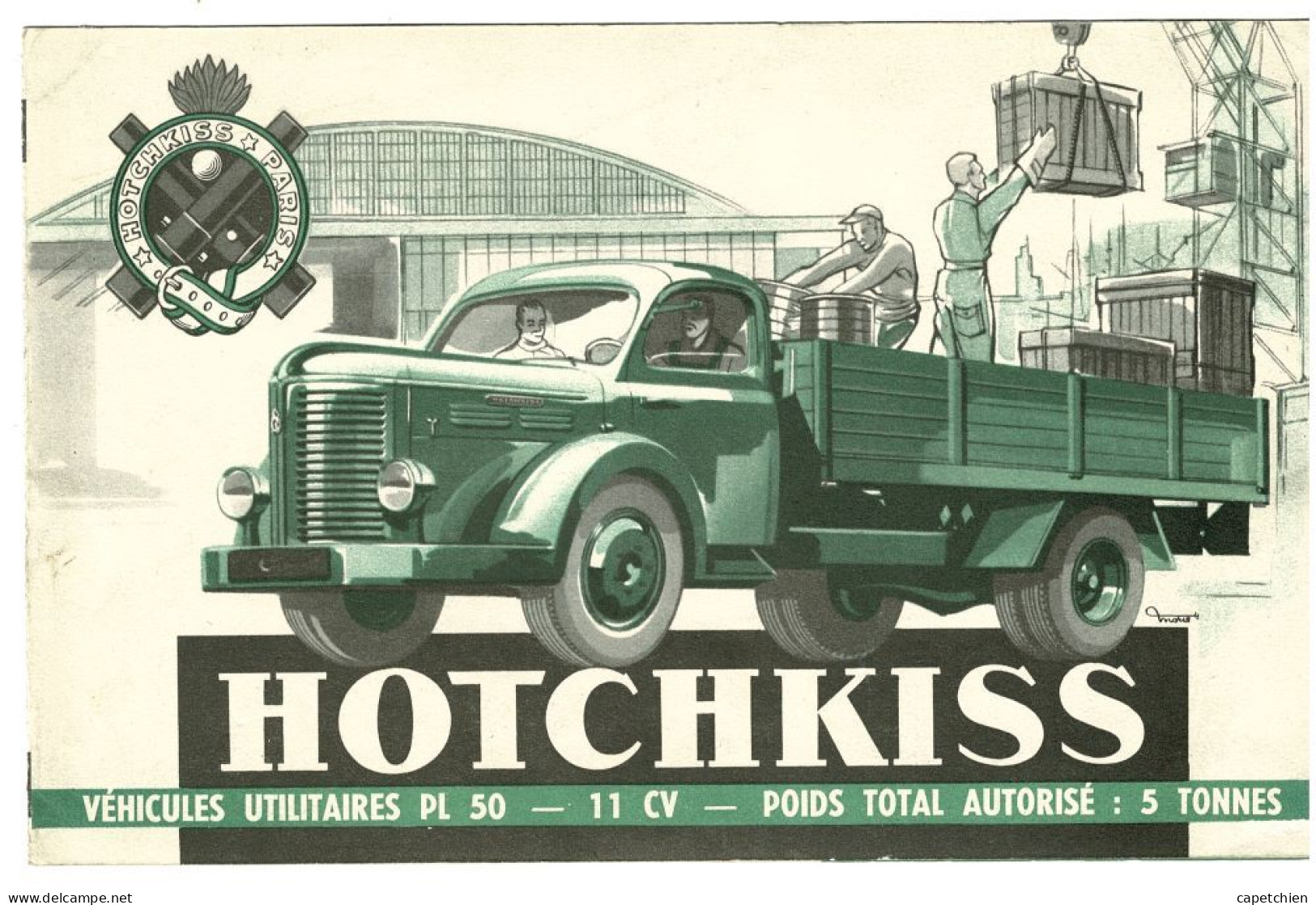 PLAQUETTE TECHNIQUE DU VEHICULE HOTCHKISS PL50 / DECEMBRE 1958 / 210 X 135 Mm - Material Und Zubehör