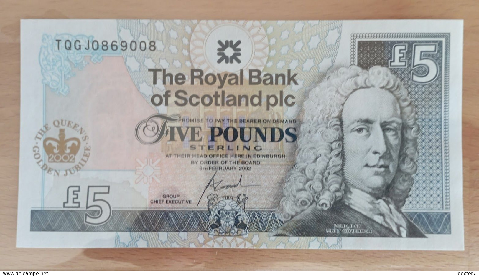 Scotland 5 Pound 2002 UNC Royal Bank Of - 1 Pond