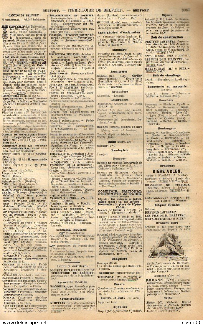 ANNUAIRE - 90 - Département Territoire De Belfort - Année 1905 - édition Didot-Bottin - 10 Pages - Telephone Directories