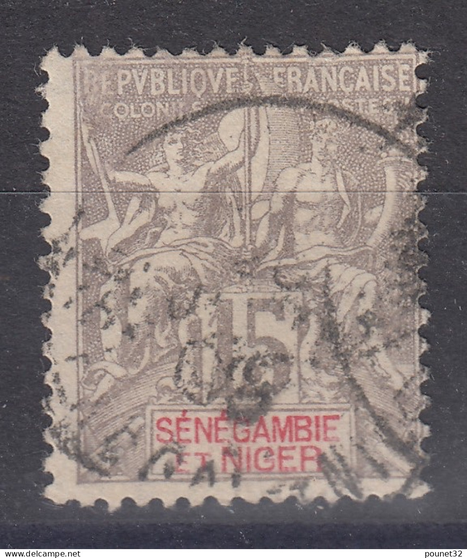 SENEGAMBIE & NIGER : GROUPE 15c GRIS N° 6 OBLITERATION PAR CACHET A DATE - Usados