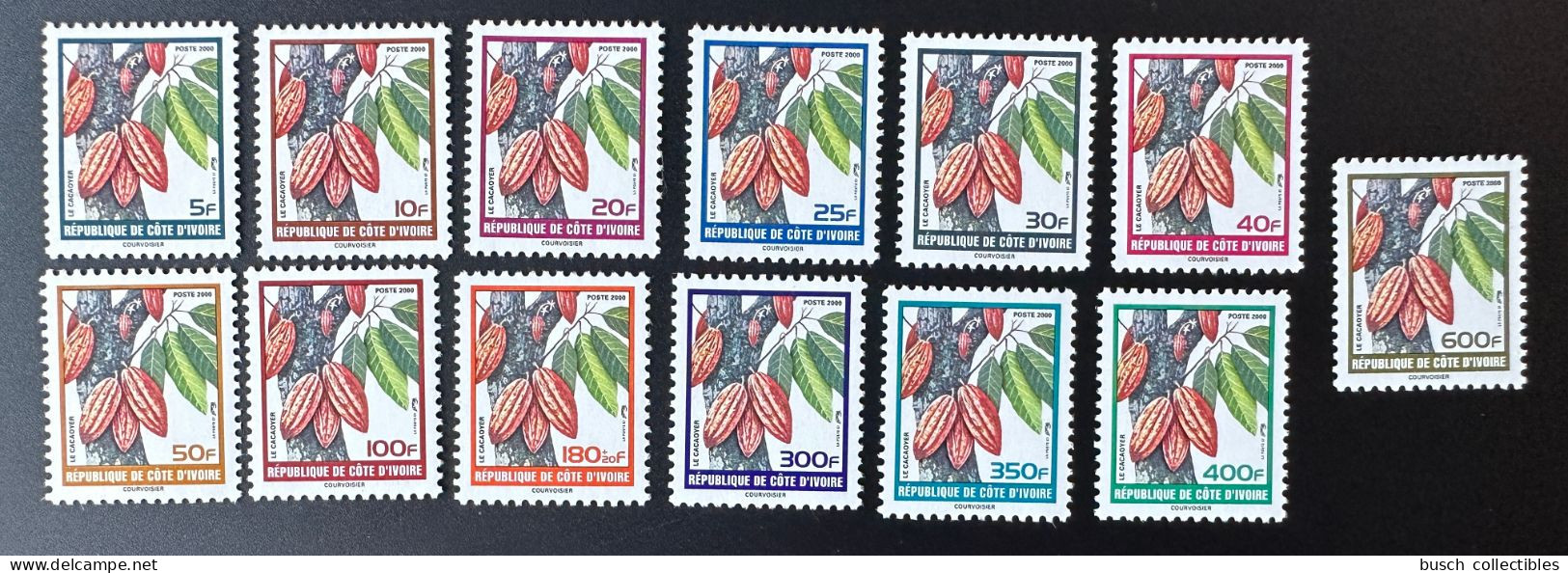 Côte D'Ivoire Ivory Coast Elfenbeinküste 2000 Mi. 1241 - 1253 Kakaobaum Cacaoyer Cocoa Freimarken Definitives Courants - Costa De Marfil (1960-...)