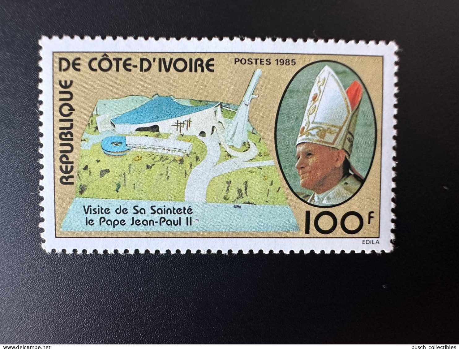 Côte D'Ivoire Ivory Coast 1985 Mi. 872 WITHOUT OVERPRINT Sans Surch Pape Jean-Paul II Papst Johannes Paul Pope John Paul - Popes