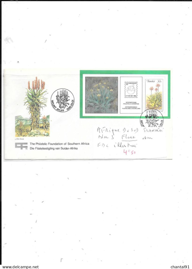 TRANSKEI N° BLOC 3 OBL SUR FDC ILLUSTREE AVEC HISTORIQUE - Transkei