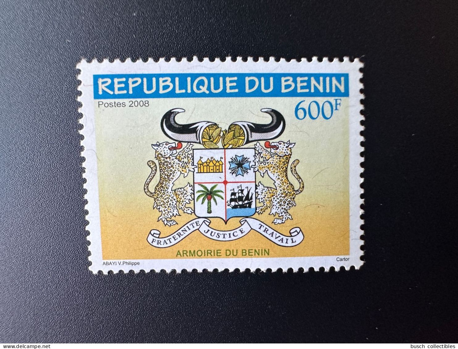 Bénin 2008 Mi. B 1458 Y Fils De Soie Seidefaden Armoirie Coat Of Arms Wappen 600 F MNH** - Bénin – Dahomey (1960-...)