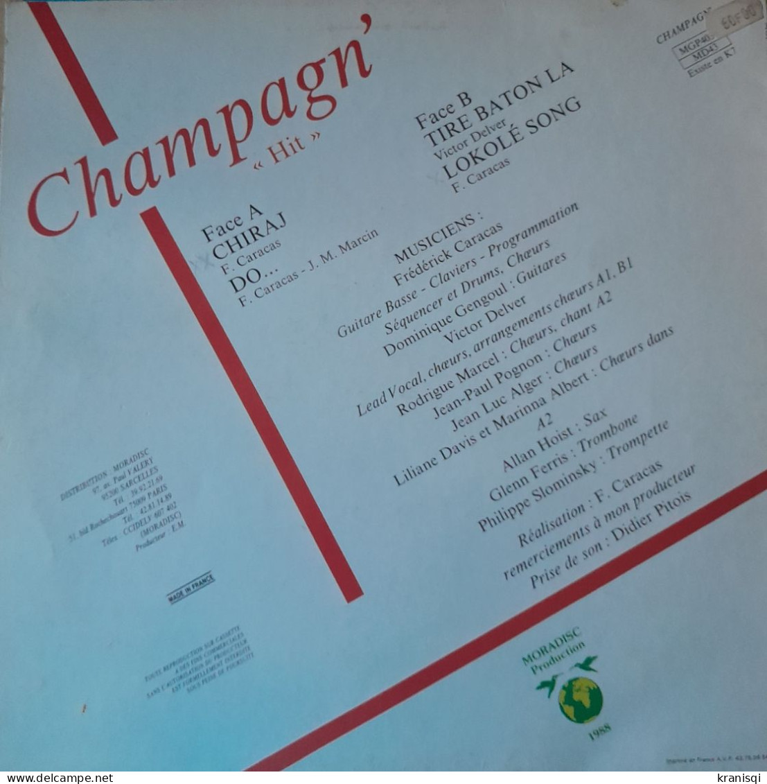 Vinyle 33 T , CHAMPAGN'  "hit"    Antilles - Country Y Folk