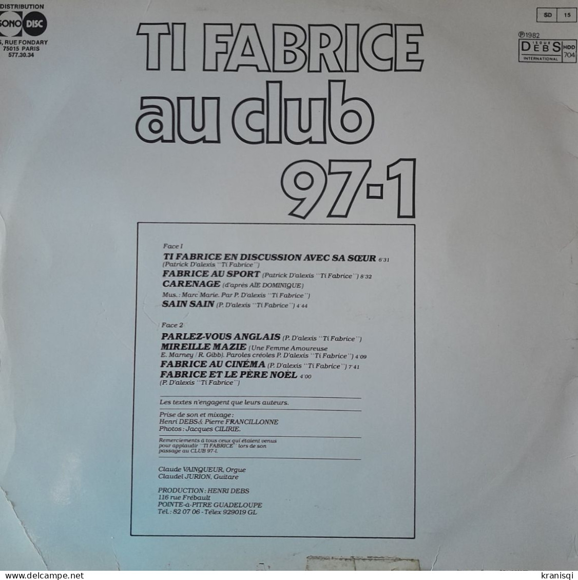 Vinyle 33 T , TI FABRICE Au Club 97 1   Antilles - Country & Folk
