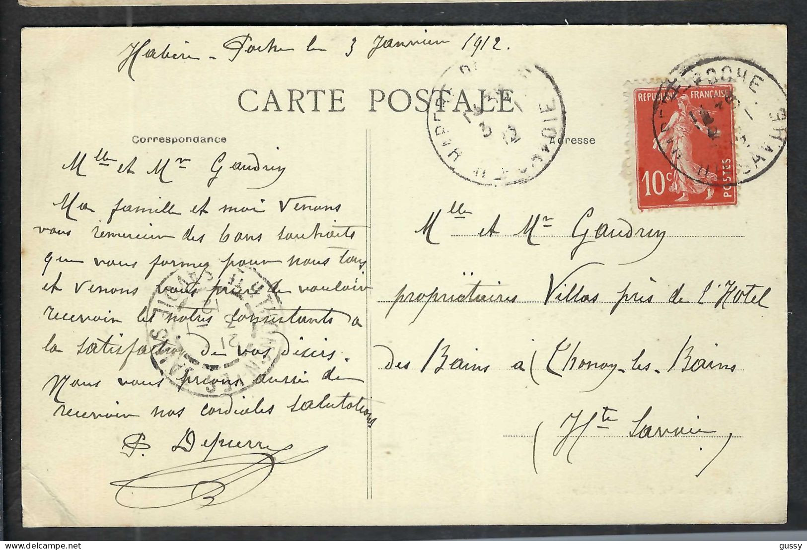 HABERE-POCHE Ca.1910: Col De Coux, Hôtel Depierre, CP D'origine - Bellevaux