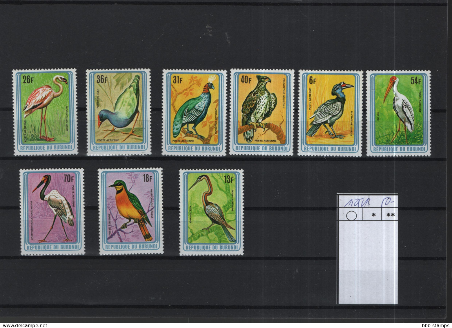 Burundi  Birds Theme  Michel Cast.No. Mnh/** 1505/1513 - Ongebruikt