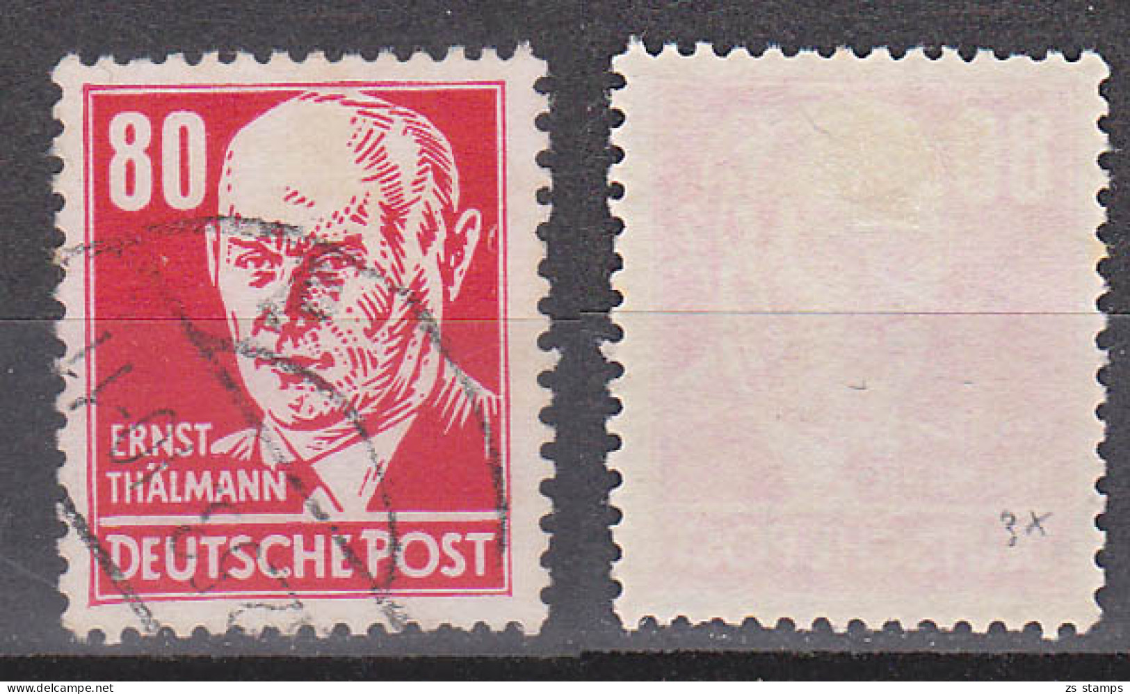 DDR Ernst Thälmann 80 Pf Rot Bedarfs-gestempelt MiNr. 340 - Gebraucht