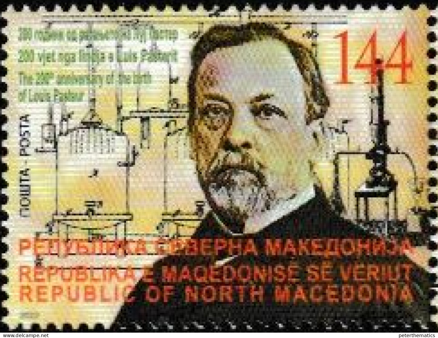 NORTH MACEDONIA, 2022, MNH, PERSONALITIES, LOUIS PASTEUR, MICROBIOLOGY,1v - Louis Pasteur