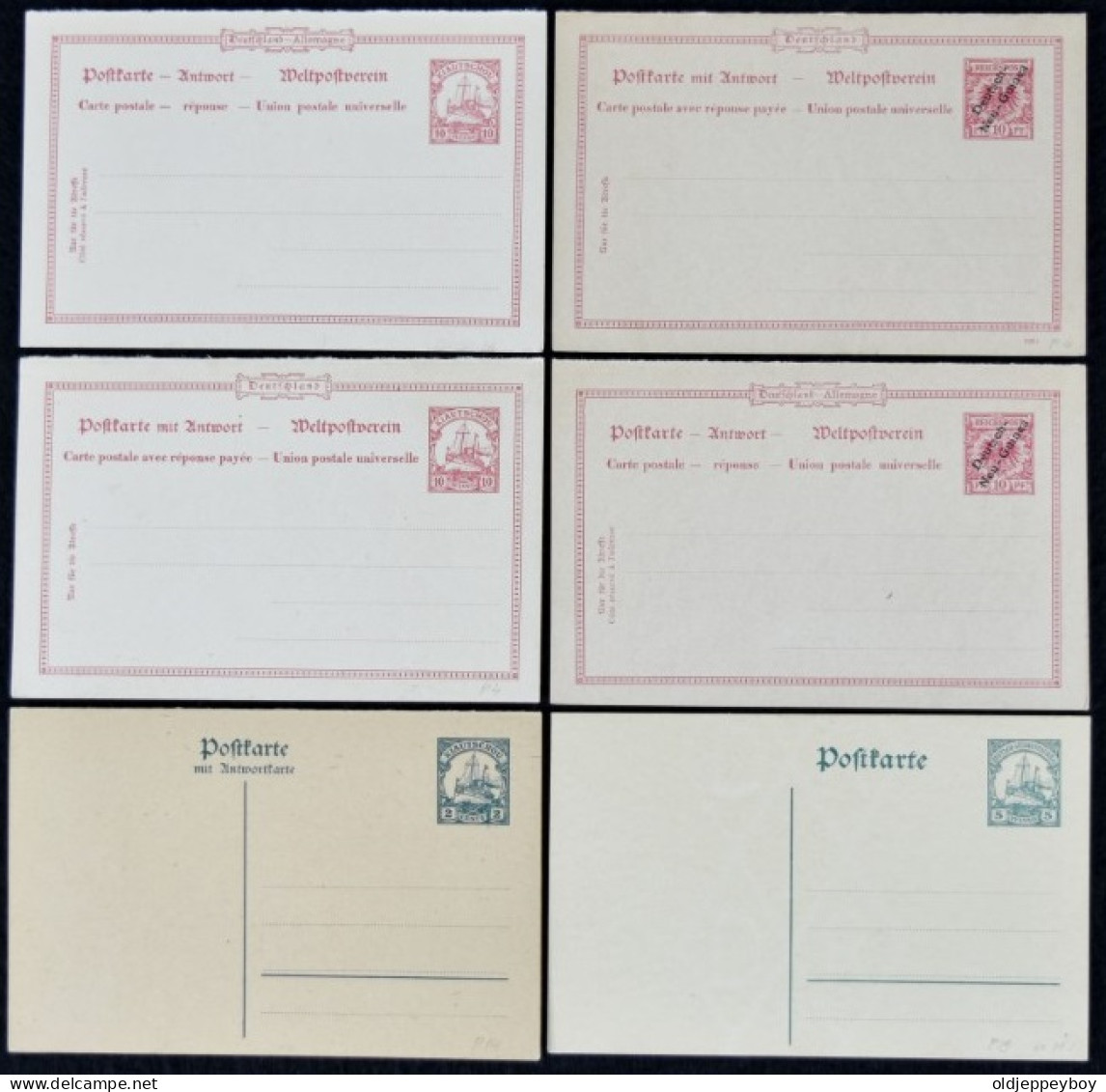 6 Postcards POSTKARTE  GermanY GERMAN Colonies: Kiautchou China, Sudwestafrika, Deutsche-Neu Guinea. - Otros & Sin Clasificación